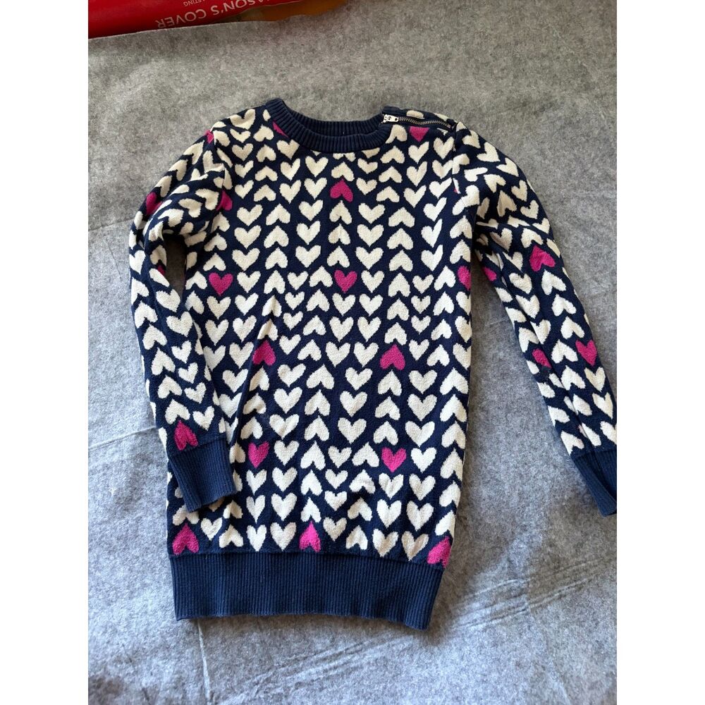 Kids Jordache !00% Cotton Preppy Retro Style Cozy Classic Heart Sweater Tunic